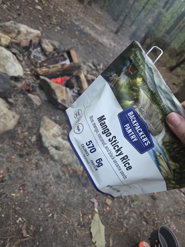 A pack of mango sticky rice.